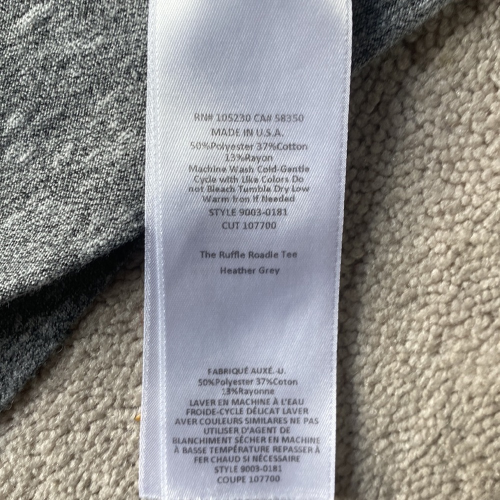 Current/Elliott heather gray ruffle roadie tee shirt - Picture 6 of 10